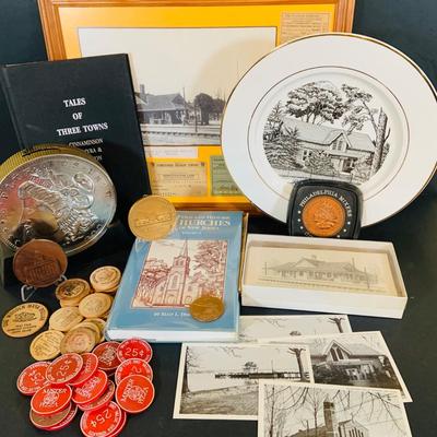 LOT 316: South Jersey/Philly Local and Other Memorabilia Including Tokens, Bronze Medals Post Cards, Signed Books, Photos and More