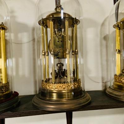 LOT 318: Set of Three (3) Large 400 Day Brass Anniversary Clocks