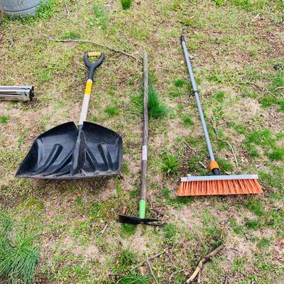 LOT 321: Lawn Care Tool and Supplies Including a Parkside Model PMH 2400 A2 Electric Chipper/Shredder, Metal Trash Can with Lid Tools and...