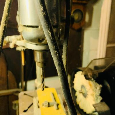 LOT 352: Work Bench with Sears Craftsman 6” Bench Grinder Model 257, Craftsman Drill Press Model 335.25926