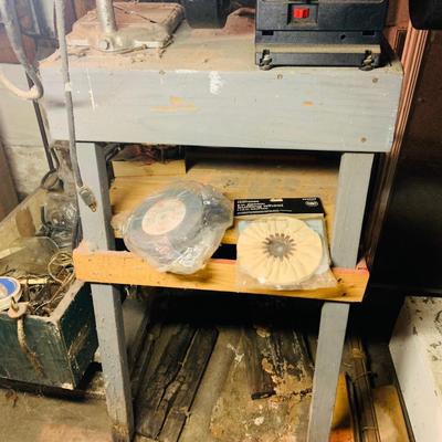 LOT 352: Work Bench with Sears Craftsman 6” Bench Grinder Model 257, Craftsman Drill Press Model 335.25926