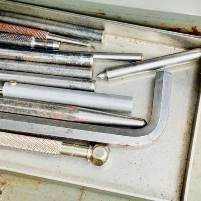 LOT 354: Heavy Duty Metal Tool Box with Tools