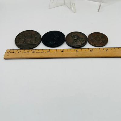 LOT 355: Collection of Four (4) Antique Medals 1880 German Medal, Garibaldi Metal, 1880 Marzo Medal and More