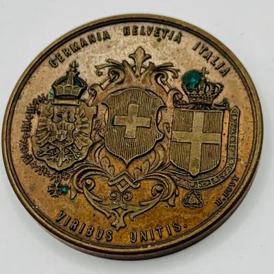 LOT 355: Collection of Four (4) Antique Medals 1880 German Medal, Garibaldi Metal, 1880 Marzo Medal and More