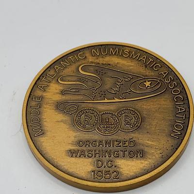 LOT 358: Set of Six (6) Tokens/ Medals - James Madison, Hunting Club, `Numismatics Assoc., Lincoln and More