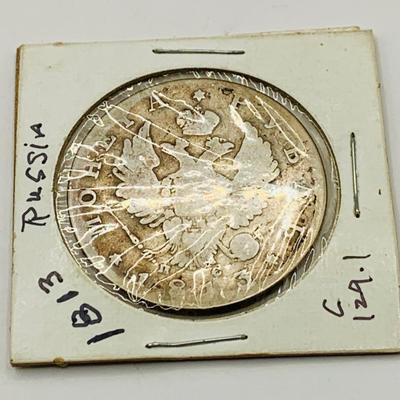 LOT 361; 1813 Russian Silver Ruble