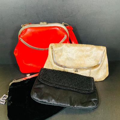 LOT 393: Collection of Vintage Evening Clutches, Purses and More
