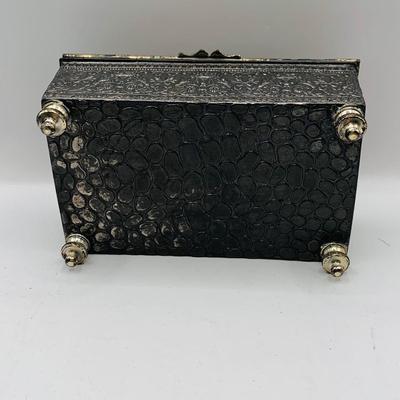 LOT 397: Antique Metal Jewelry Box with Roman Soldiers and Assortment of Watches