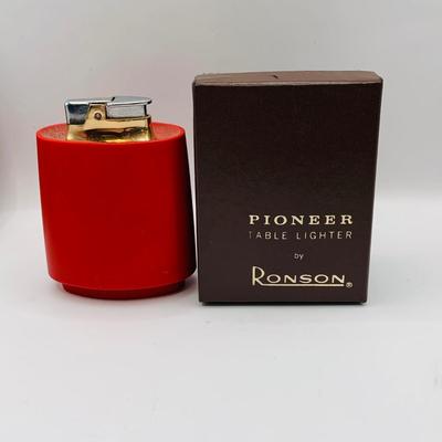 LOT 399: Red Robson Pioneer Table Lighter, Silver-tone Table Lighter Made in Japan, Cigarette Cases and More
