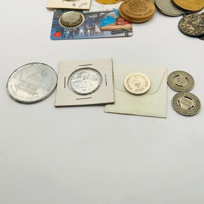 LOT 401: Collection of Novelty Coins and Tokens Including Two Headed Nickels and Much More