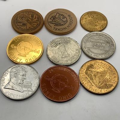 LOT 401: Collection of Novelty Coins and Tokens Including Two Headed Nickels and Much More