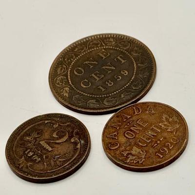 LOT402: Canadian Coins Including 1922 Counterfeit Nickel, 1920 Penny and Much More