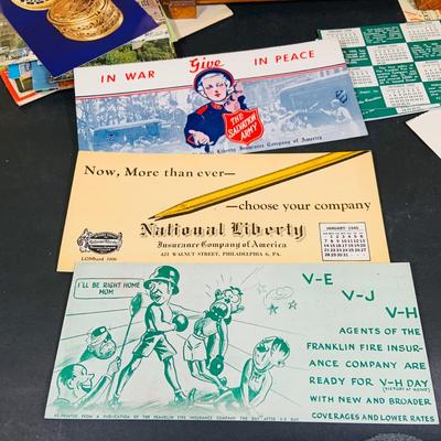 LOT 405: Large Collection of Vintage Ephemera Including Maps, Stamps, Post Cards and Much More and an Apex Ezy Rede Magnifying Glass.
