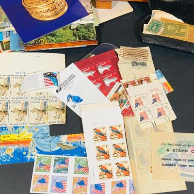 LOT 405: Large Collection of Vintage Ephemera Including Maps, Stamps, Post Cards and Much More and an Apex Ezy Rede Magnifying Glass.