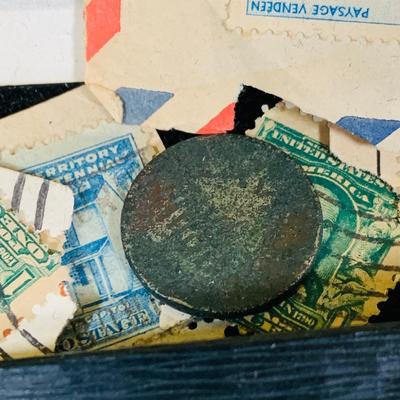 LOT 405: Large Collection of Vintage Ephemera Including Maps, Stamps, Post Cards and Much More and an Apex Ezy Rede Magnifying Glass.