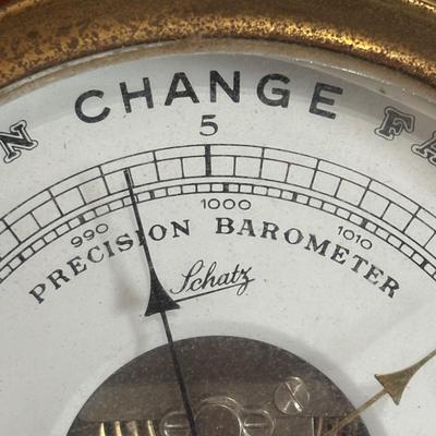 LOT 433: Vintage Schatz Precision Barometer & Swift 8-Day, Jeweled Ships Clock