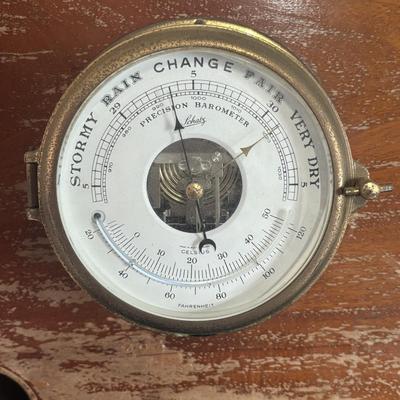 LOT 433: Vintage Schatz Precision Barometer & Swift 8-Day, Jeweled Ships Clock