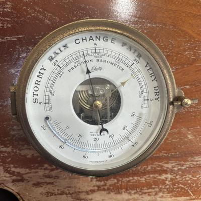 LOT 433: Vintage Schatz Precision Barometer & Swift 8-Day, Jeweled Ships Clock