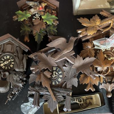 LOT 436: As Found Cuckoo Clocks & Parts