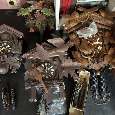 LOT 436: As Found Cuckoo Clocks & Parts