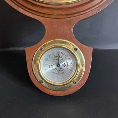 LOT 629: Brass Boston Ships Clock, C. Plath Hamburg Nautical Compass and Taylor Instruments Barometer