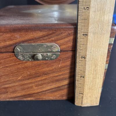 LOT 629: Brass Boston Ships Clock, C. Plath Hamburg Nautical Compass and Taylor Instruments Barometer