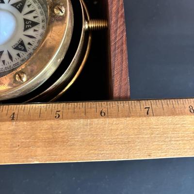 LOT 629: Brass Boston Ships Clock, C. Plath Hamburg Nautical Compass and Taylor Instruments Barometer