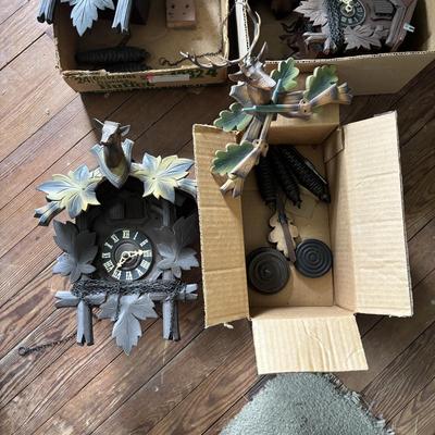LOT 438: Cuckoo Clocks & Parts as Found Lot