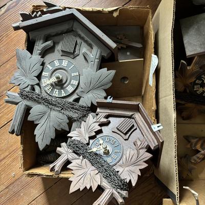 LOT 438: Cuckoo Clocks & Parts as Found Lot