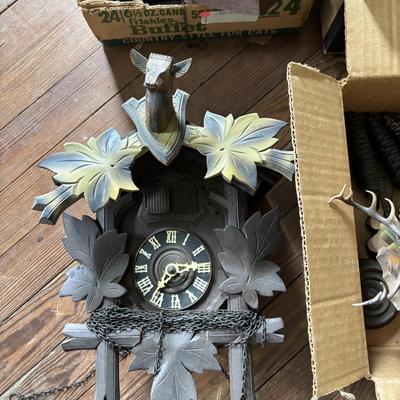 LOT 438: Cuckoo Clocks & Parts as Found Lot