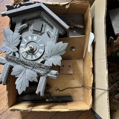 LOT 438: Cuckoo Clocks & Parts as Found Lot