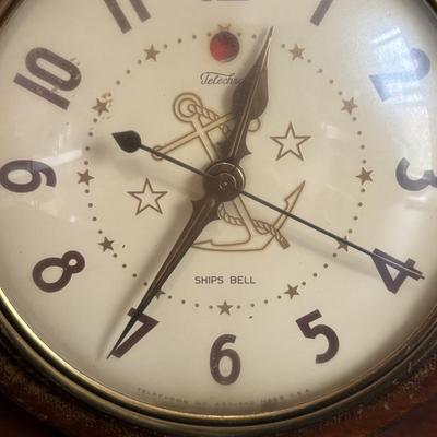 LOT 630: Vintage Schatz Anniversary Clock, Vintage Telechron Ships Bell Clock & Made in Western Germany Banjo Style Barometer
