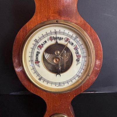 LOT 630: Vintage Schatz Anniversary Clock, Vintage Telechron Ships Bell Clock & Made in Western Germany Banjo Style Barometer