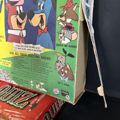 LOT 439: Vintage Kenner's Give a Show Projector, Electric EDU-QUIZ Vintage Educational Jacmar Game, 45 Jungle Book Records & More
