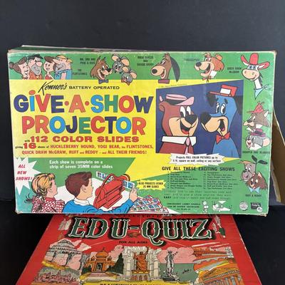 LOT 439: Vintage Kenner's Give a Show Projector, Electric EDU-QUIZ Vintage Educational Jacmar Game, 45 Jungle Book Records & More