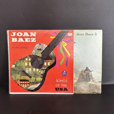 LOT 440: Vintage Joan Baez Collection: LP's & 45's, Songbook, People Magazine, Souvenir Program & Camden County 1967...