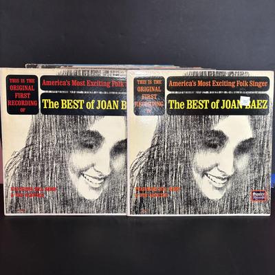 LOT 440: Vintage Joan Baez Collection: LP's & 45's, Songbook, People Magazine, Souvenir Program & Camden County 1967...