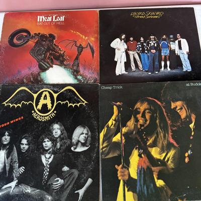 LOT 447: Concert Magazine Anniversary Issue & Classic, Rock LPs: Led Zepplin, Pink Floyd, Aerosmith, Lynyrd Skynyrd, Cheap Trick,...