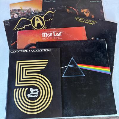 LOT 447: Concert Magazine Anniversary Issue & Classic, Rock LPs: Led Zepplin, Pink Floyd, Aerosmith, Lynyrd Skynyrd, Cheap Trick,...