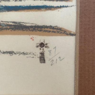 LOT 448: Hand Silk-Screen Print by Apache Artist Frank Vigil, Tewa Enterprise
