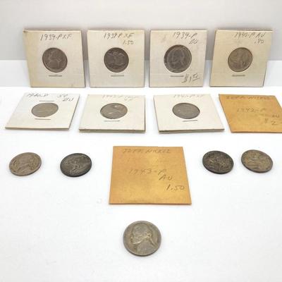 LOT 467: Vintage U.S. Nickel Coin Collection - "Silver War Nickels" and More