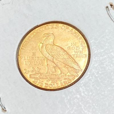 LOT 470: 1929-P $2.50 Gold Quarter Eagle Indian Head Coin