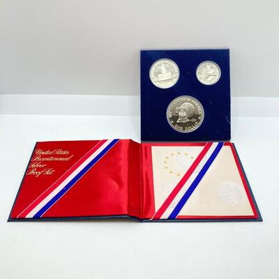 LOT 471: 1776-1976 United States Bicentennial Silver Proof Set, 1980 Uncirculated U.S. Mint Coin Set and 1981 Uncirculated U.S. Mint Coin...