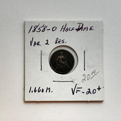 LOT 475: 1854 to 1871 U.S. Half Dime Silver Coins