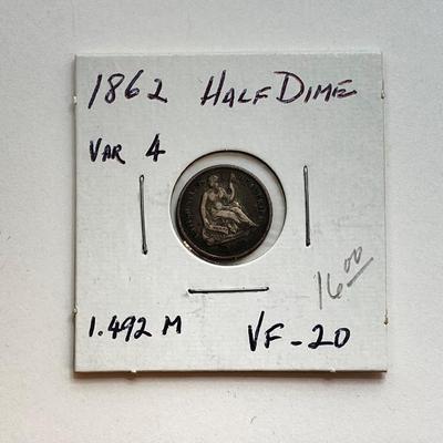 LOT 475: 1854 to 1871 U.S. Half Dime Silver Coins