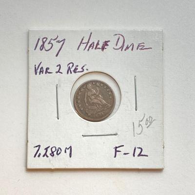 LOT 475: 1854 to 1871 U.S. Half Dime Silver Coins