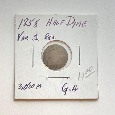 LOT 475: 1854 to 1871 U.S. Half Dime Silver Coins