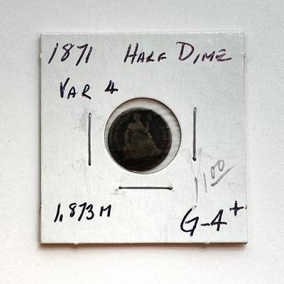 LOT 475: 1854 to 1871 U.S. Half Dime Silver Coins