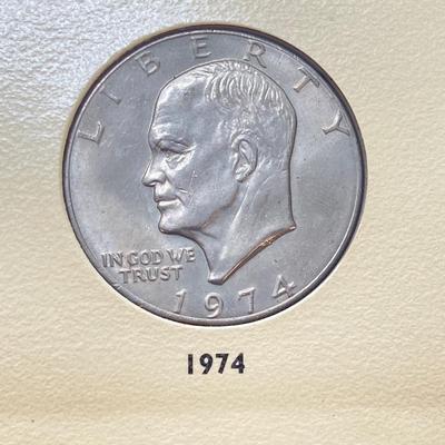 LOT 477: First Day of Issue Commemorating The Bicentennial April 13, 1976 Two Dollar Bill, U.S. Eisenhower One Dollar Coins and...