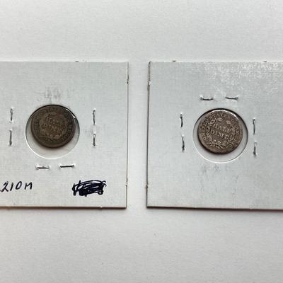 LOT 478: Collection of Vintage 1837 to 1857 U.S. Half Dime Coins
